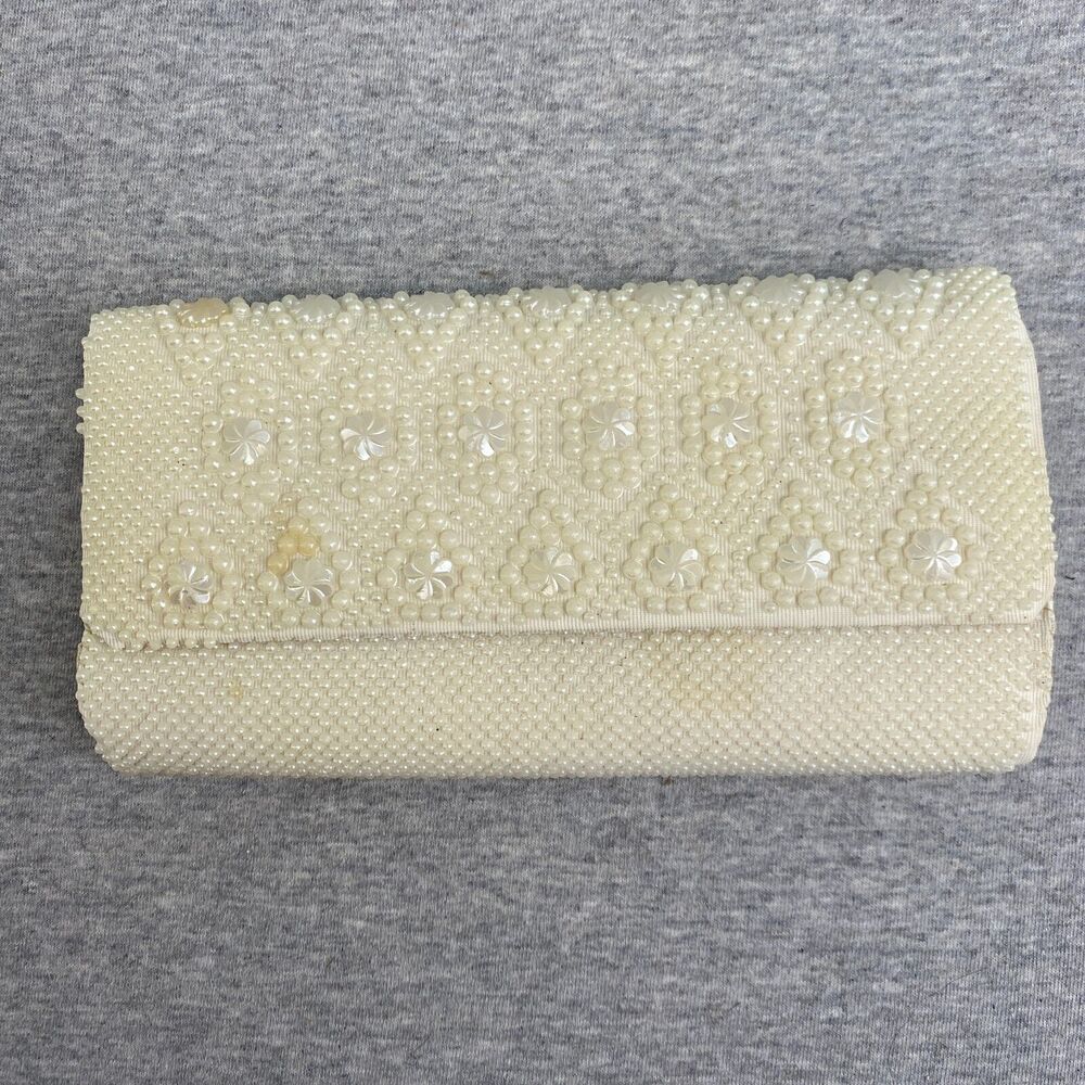 Vintage Beaded Purse Clutch 60s Small Coin Evening Bag Hong Kong Formal Prom